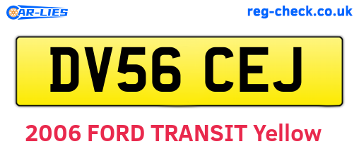 DV56CEJ are the vehicle registration plates.