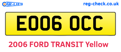 EO06OCC are the vehicle registration plates.