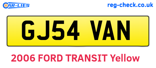 GJ54VAN are the vehicle registration plates.