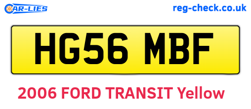 HG56MBF are the vehicle registration plates.