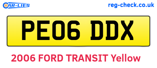 PE06DDX are the vehicle registration plates.