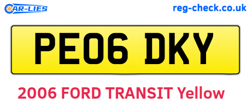 PE06DKY are the vehicle registration plates.