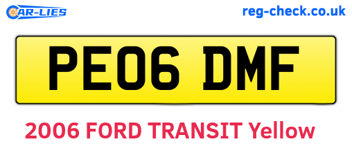 PE06DMF are the vehicle registration plates.