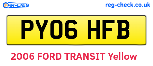 PY06HFB are the vehicle registration plates.