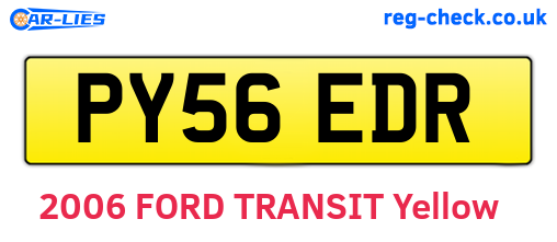 PY56EDR are the vehicle registration plates.
