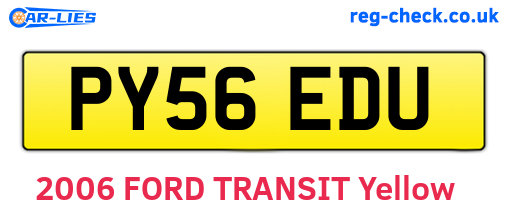 PY56EDU are the vehicle registration plates.