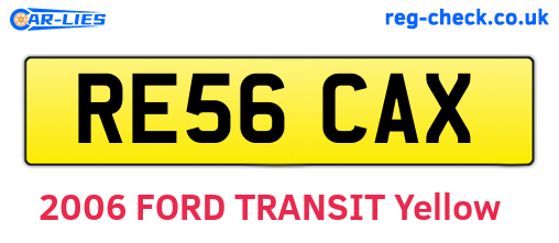 RE56CAX are the vehicle registration plates.