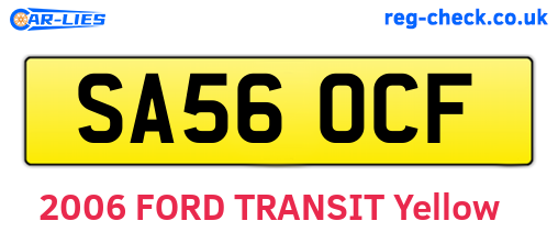 SA56OCF are the vehicle registration plates.
