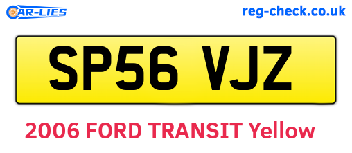 SP56VJZ are the vehicle registration plates.
