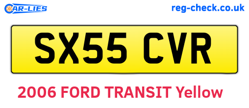 SX55CVR are the vehicle registration plates.