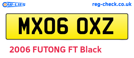 MX06OXZ are the vehicle registration plates.