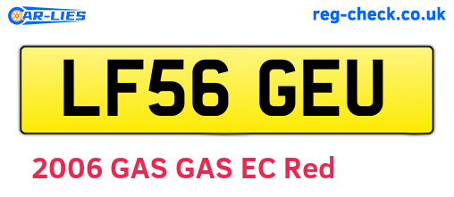 LF56GEU are the vehicle registration plates.