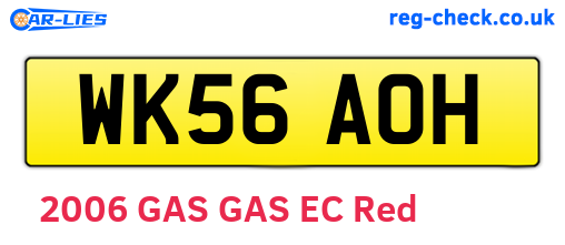 WK56AOH are the vehicle registration plates.