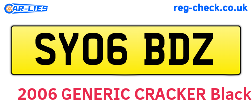 SY06BDZ are the vehicle registration plates.