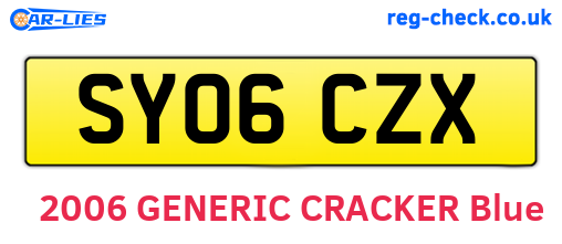 SY06CZX are the vehicle registration plates.
