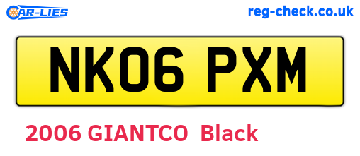 NK06PXM are the vehicle registration plates.