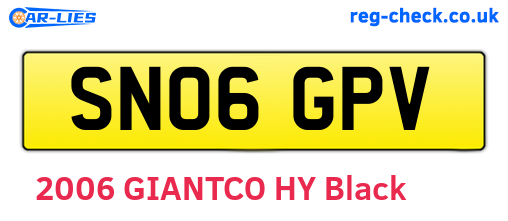 SN06GPV are the vehicle registration plates.