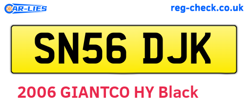 SN56DJK are the vehicle registration plates.