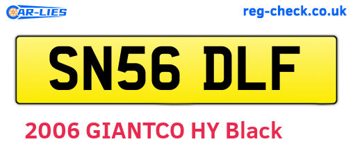 SN56DLF are the vehicle registration plates.