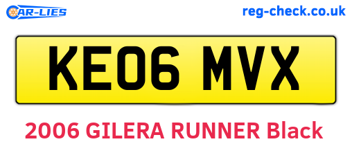 KE06MVX are the vehicle registration plates.