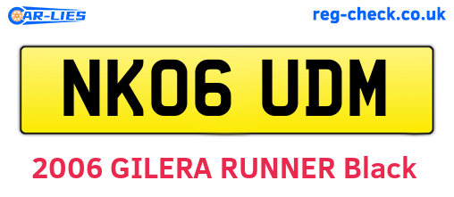 NK06UDM are the vehicle registration plates.