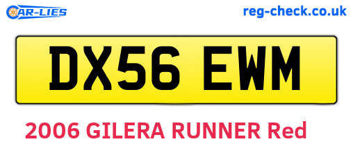 DX56EWM are the vehicle registration plates.