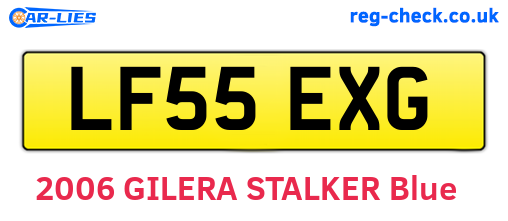 LF55EXG are the vehicle registration plates.