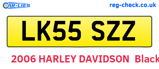 LK55SZZ are the vehicle registration plates.