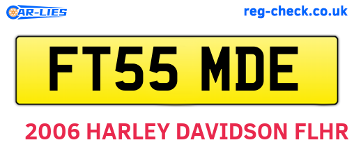 FT55MDE are the vehicle registration plates.