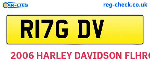 R17GDV are the vehicle registration plates.