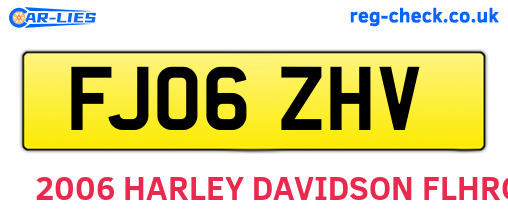 FJ06ZHV are the vehicle registration plates.