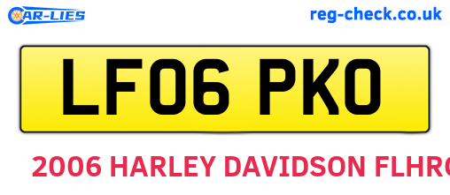 LF06PKO are the vehicle registration plates.