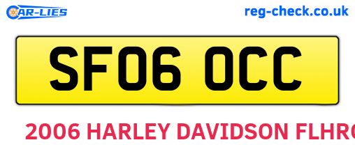 SF06OCC are the vehicle registration plates.