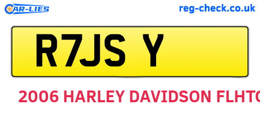 R7JSY are the vehicle registration plates.