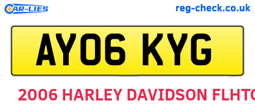 AY06KYG are the vehicle registration plates.