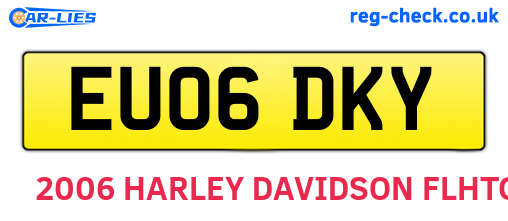 EU06DKY are the vehicle registration plates.