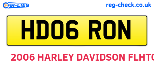 HD06RON are the vehicle registration plates.
