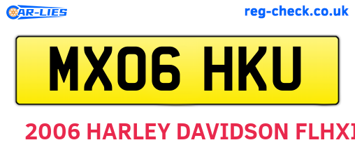 MX06HKU are the vehicle registration plates.