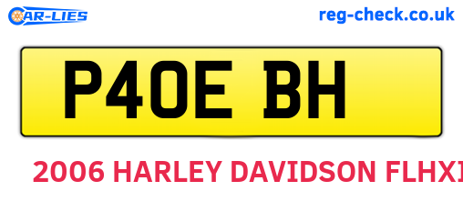 P40EBH are the vehicle registration plates.