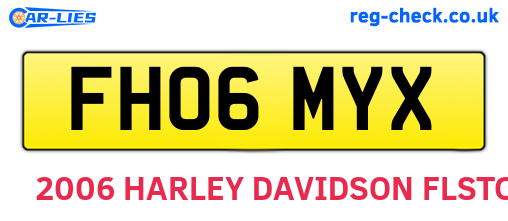 FH06MYX are the vehicle registration plates.