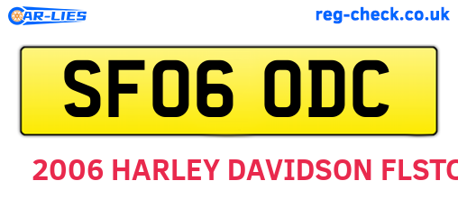 SF06ODC are the vehicle registration plates.