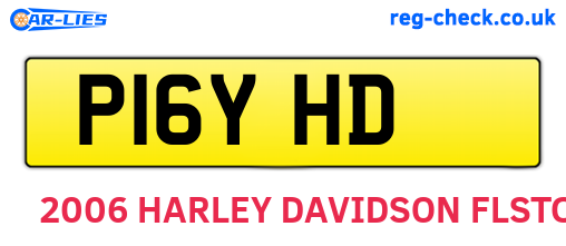 P16YHD are the vehicle registration plates.