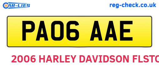 PA06AAE are the vehicle registration plates.