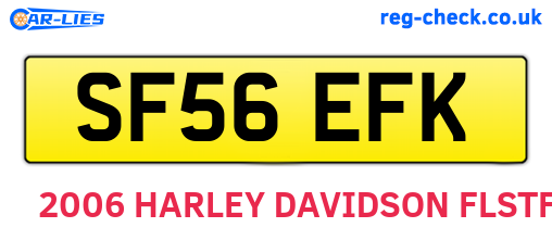 SF56EFK are the vehicle registration plates.