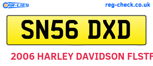 SN56DXD are the vehicle registration plates.