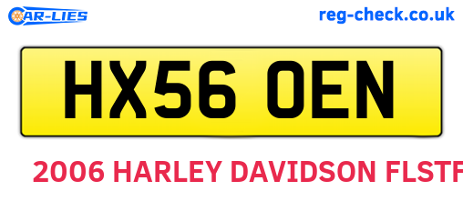 HX56OEN are the vehicle registration plates.