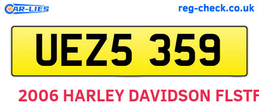 UEZ5359 are the vehicle registration plates.