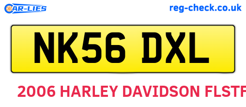 NK56DXL are the vehicle registration plates.