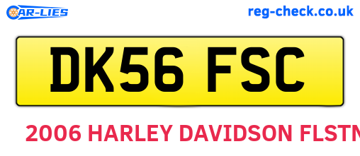DK56FSC are the vehicle registration plates.