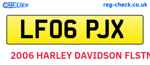 LF06PJX are the vehicle registration plates.
